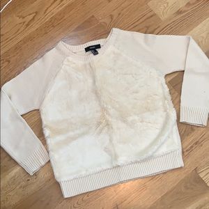 Forever 21 faux fur front sweater